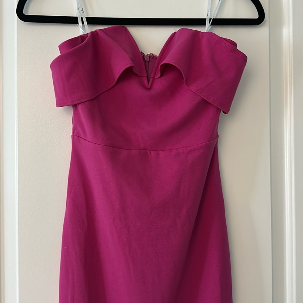 Lulu’s My Favorite Night Pink Off-the-Shoulder Body-con Midi